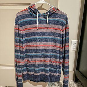 Striped Heather Navy Retro Hoodie